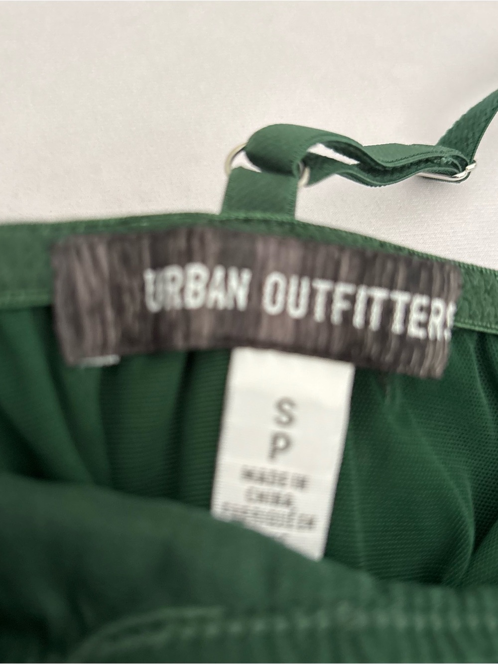 Urban Outfitters Emerald Green Satin Top with Straps Size S - Picture 3 of 6